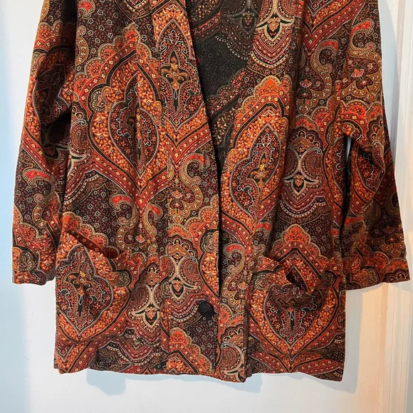 Vintage orange floral blazer - Picture 4 of 7